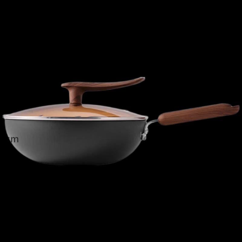 COOKER KING 32cm Titanium-Iron Hammered Cast Iron Wok