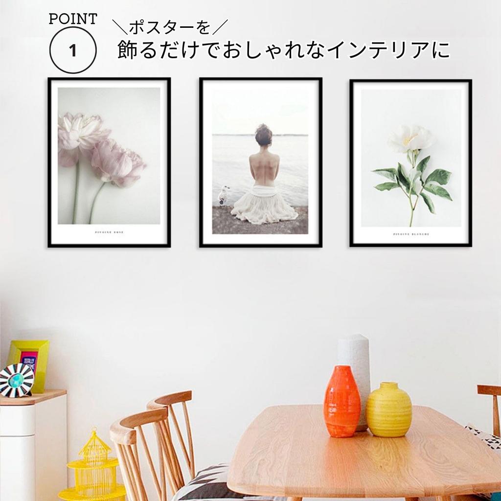 Salade Mama 3-Piece Art Poster Set, A4 Size, Frameless, with Flower, Plant, and Figure Motifs, Korean-Style Interior Design