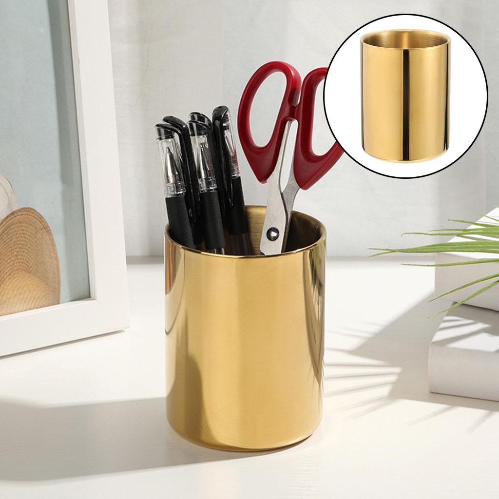 Pen Holder Makeup Brush Cup Cylinder Container Desk Organizer