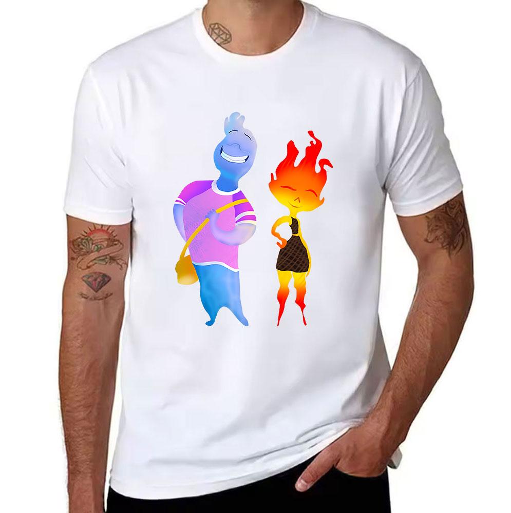 Unisexs Cotton Tshirt Eleunisextal Movie Ember Wade Print Casual Short Sleeve Tee For Daily Wear