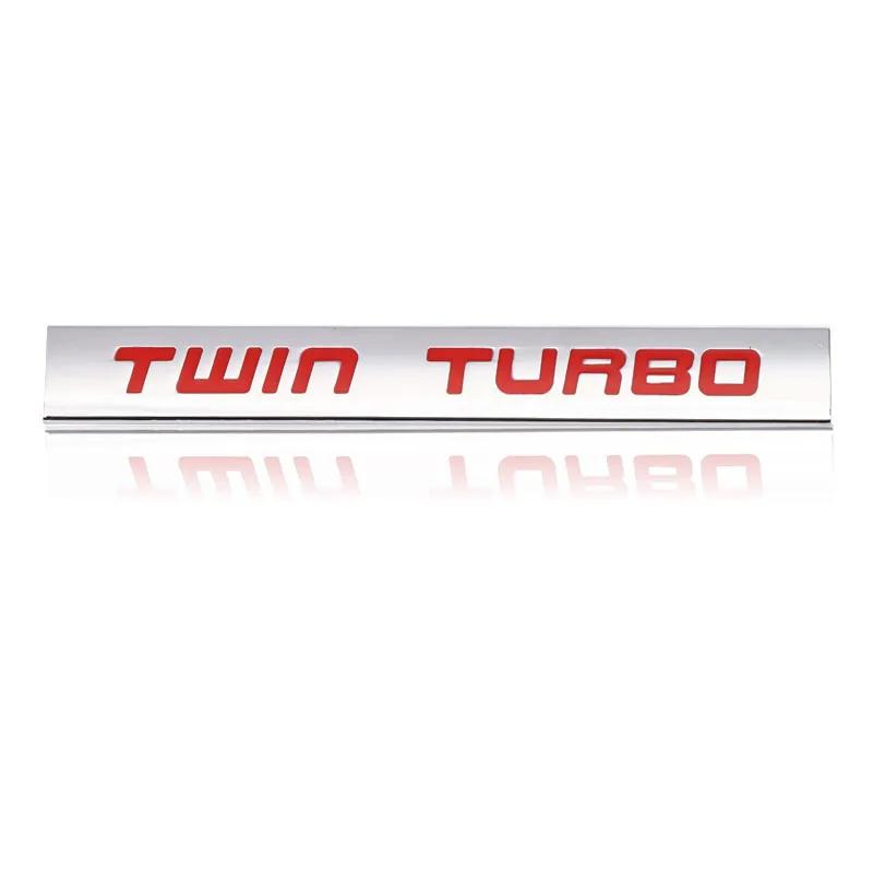 Car Sticker Twin Turbo Diesel Supercharged Turbocharged Logo Metal Emblem Badge Decal for BMW Audi Honda Toyota Jeep Ford Nissan