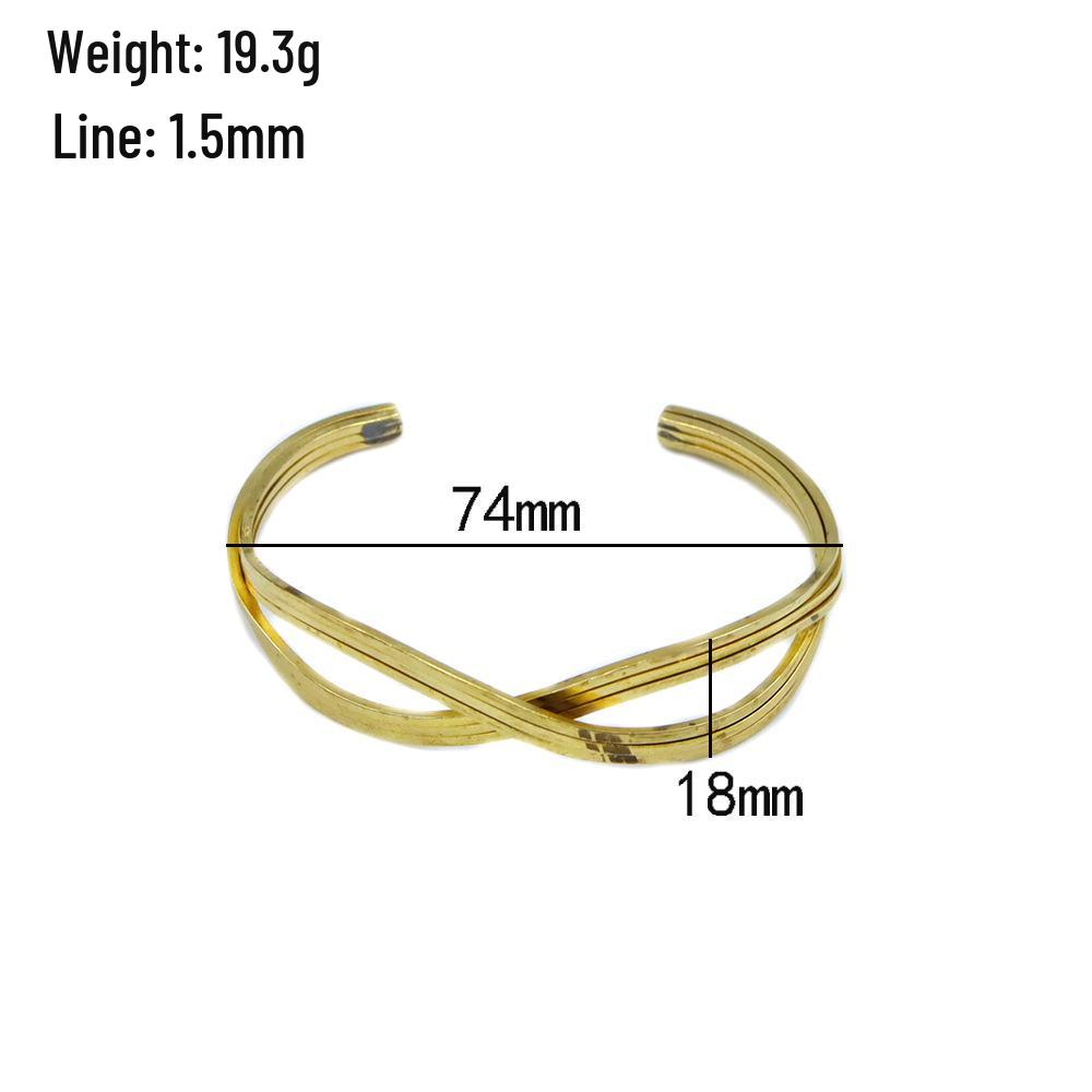 High-End Geometric Line Cross Bracelet with Irregular Design