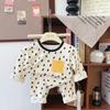 Kids Cotton Pajama Set Boys Girls Soft Sleepwear Long Sleeve Underwear Round Neck A Class Safety Homewear