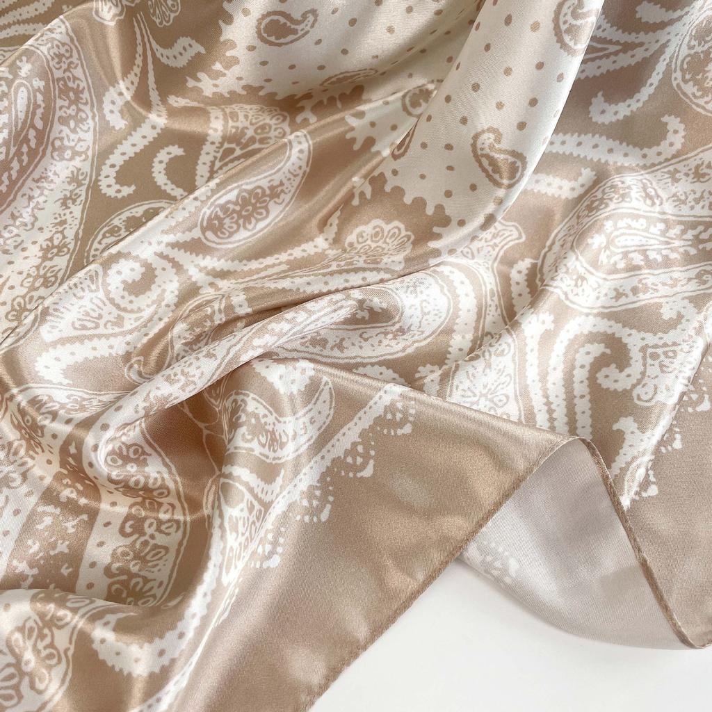 90cm Silk Scarf Ladies Large Square Scarf New Cashew Printed Turban Shawl Silk Scarf Silk Scarf Ladies Fashion