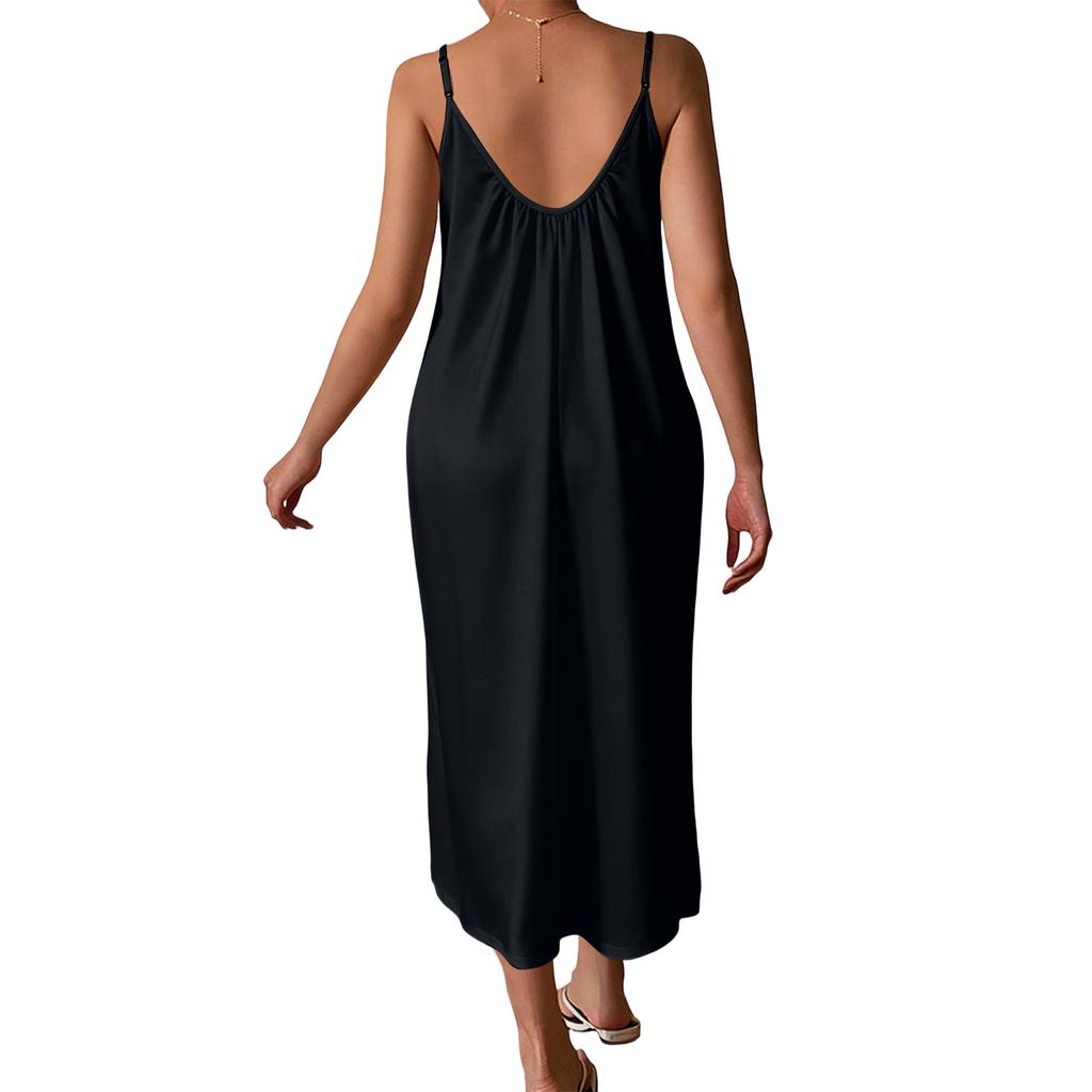 Modisches Lässiges Damen-Freizeitkleid mit Rückenausschnitt für den Urlaub