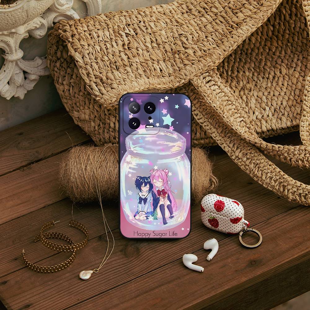 Happy Sugar Life Slim Black Shockproof Phone Case: Snug Fit For Xiaomi 12,11,12S Ultra & Redmi Note 11,10T,9,9A,8Pro,8T,5G