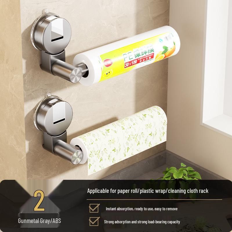 No-Punch Wall-Mounted Kitchen Roll & Cling Film Holder