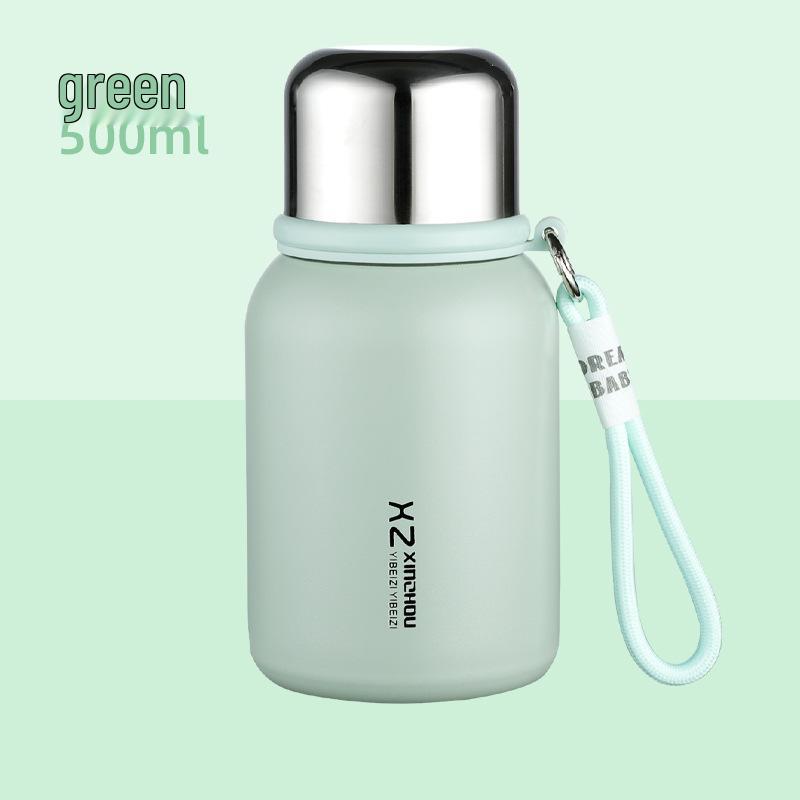 

316 Stainless Steel Wide-Body Large Capacity Thermos Cup for Students - Portable and Durable 500ml зелёный