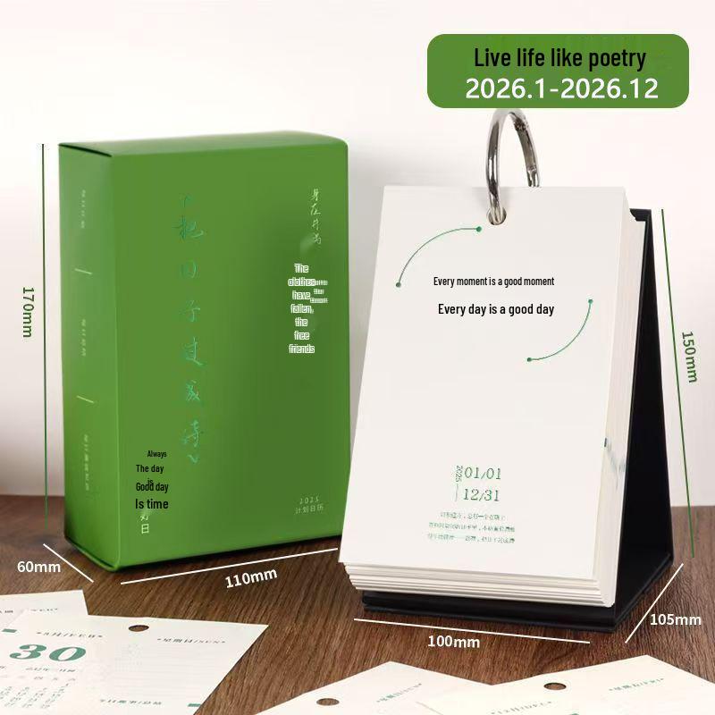 

Poetic Self-Discipline Calendar: 365-Day Check-In with Sticky Notes and Notebook - Free Shipping. No Specific Size