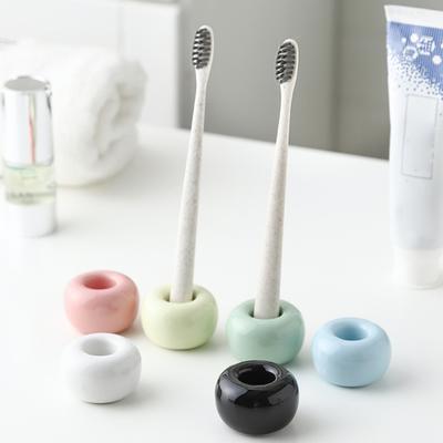 2 Stück Zahnbürstenhalter Keramik mit Hohl Design Ständer Mehrzweck-Make-up-Pinselhalter für Badezimmer-Arbeitsplatte