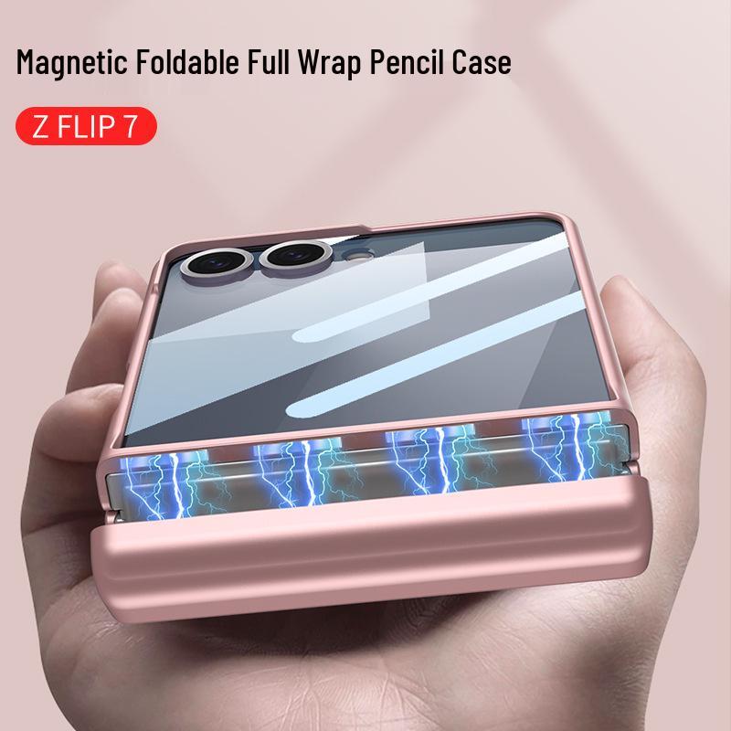 Samsung Z Flip7 Magnetisk Deksel med Penneholder & Beskyttende Skall for Flip6
