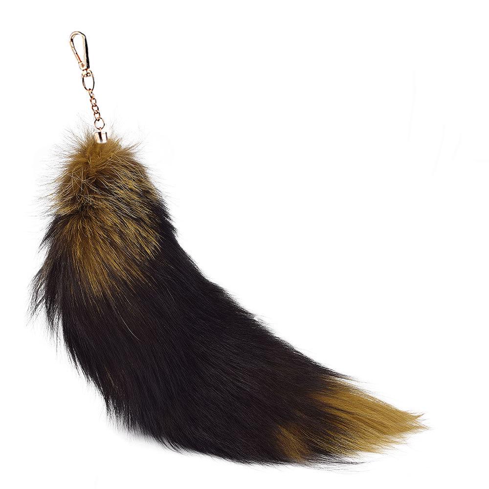 Silver Blue Fox Fur XL Pendant: Real Fur Women's Bag Charm & Car Keychain