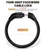 Bike Lock Mountain Bike Portable Security 4-digit Code Bike Lock for Bicycle Motorcycle Scooter