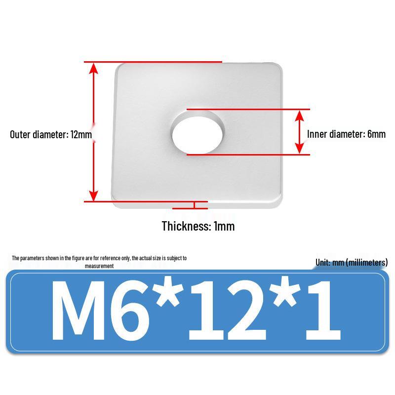 304 Stainless Steel Thickened Square Flat Washers M4-M24
