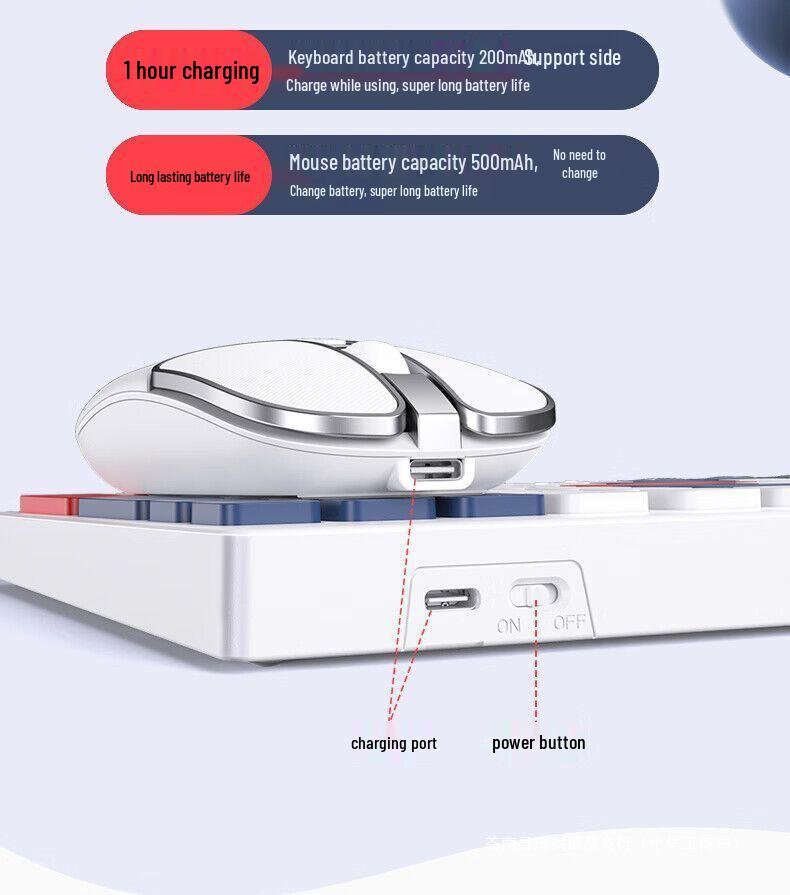 Rechargeable Silent Wireless Bluetooth Dual-Mode Keyboard and Mouse for Office & Home