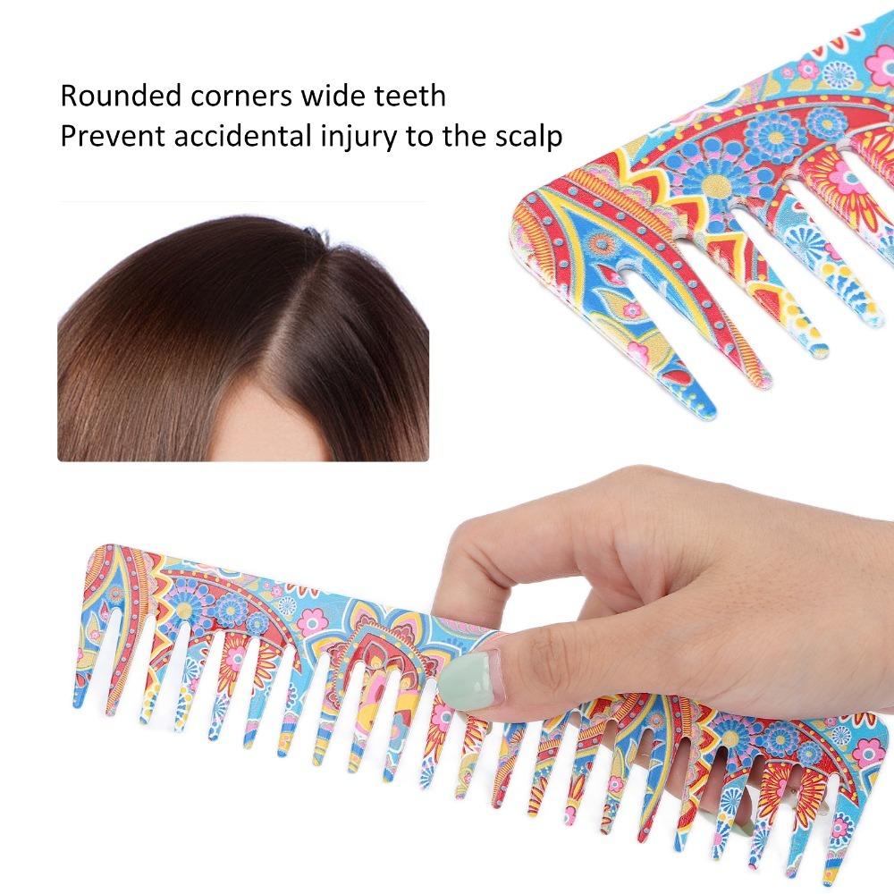 Portable Hair Detangling Comb Exquisite Pattern Hairdressing Comb Detangling Comb  Salon Use