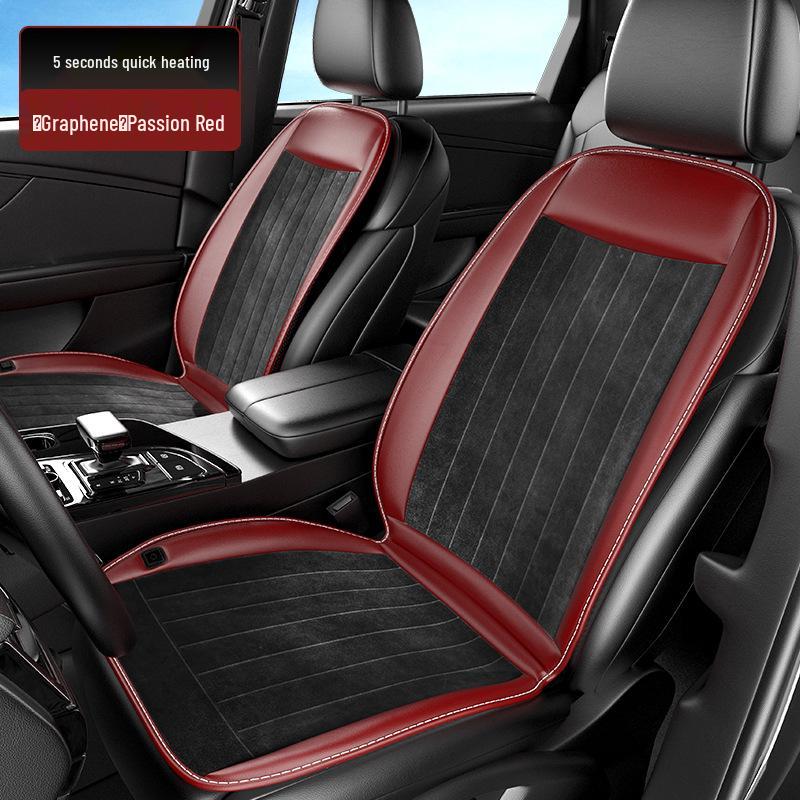 Graphene Heated Car Seat Cushion, 12V/24V Plush Winter Warm Pad, Universal Fit