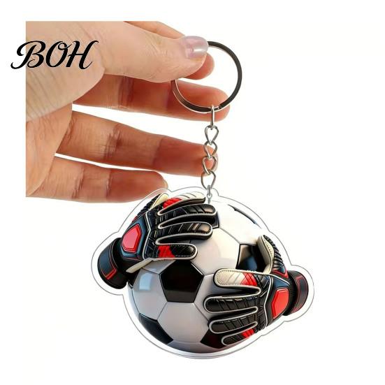 Soccer Fan Keychain Pendant, Football Goalkeeper Gloves Ball Design Key Chain, Glove Keyring Holder Realistic Sports Accessory for Fans Backpack