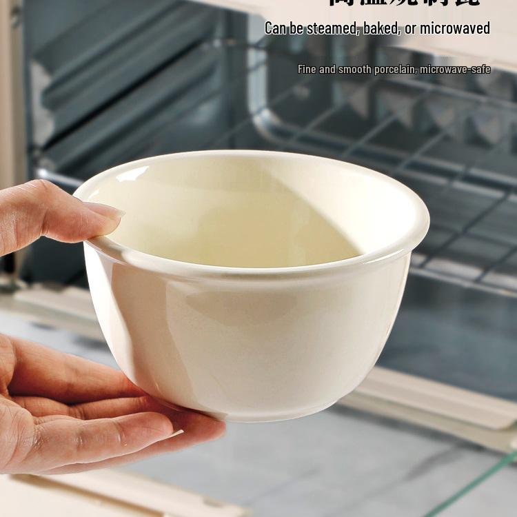 2025 Elegant Ceramic Rice Bowl: High-Value Cream Style Tableware for Home Use