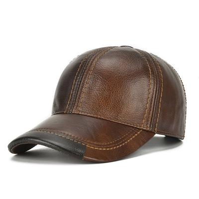 ANMIDA Genuine Leather Work Cap for Men, Autumn/Winter