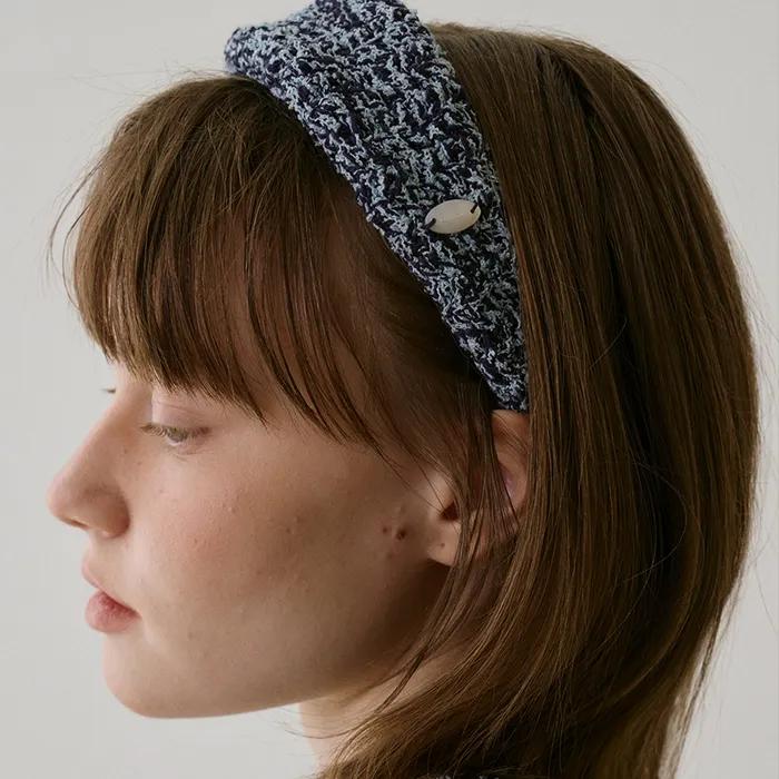 Cotton Crown Knit Headband_Blue
