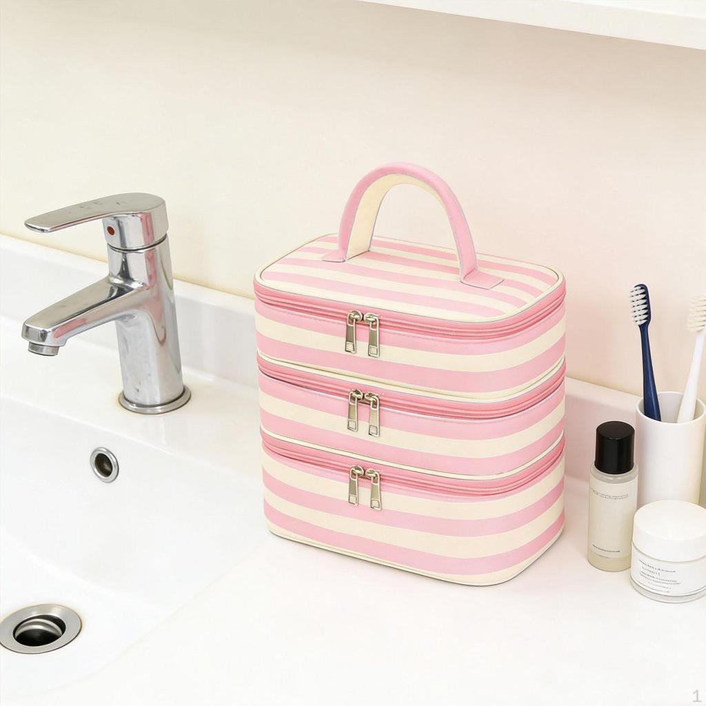 Toiletry Bag Bathroom Cosmetic Organizer Waterproof Compact Multifunctional Carrying Case Women