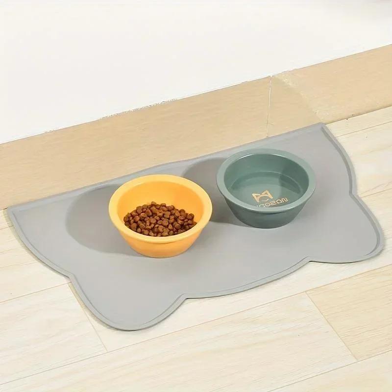For Pet Feeding Mat For Dogs Cats Silicone Cat Food Mat Non-Slip Waterproof Washable Spill-Proof Pet Placement Mat Pet Supplies