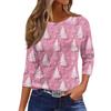 Women's T Shirt Christmas Print 3/4 Sleeve Daily Weekend Fashion Basic Round Neck Regular Top
