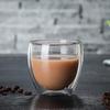 Transparente doppelwandige Borosilikatglastasse für Tee, Milch, Saft oder Kaffee - Modisches und minimalistisches Design