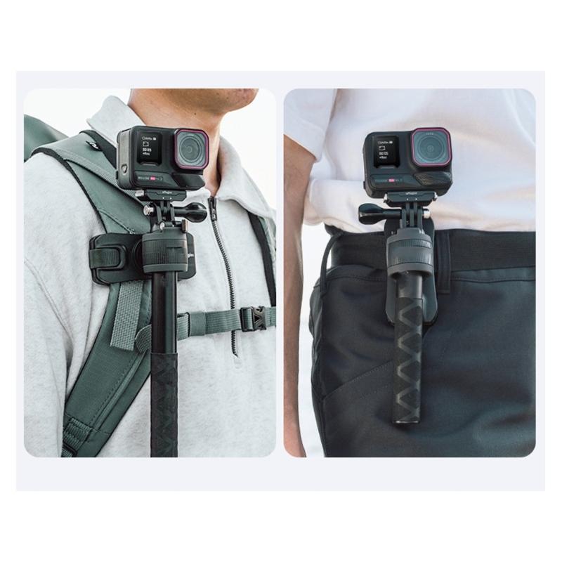 Universal Selfie Stick Holder with 360 Degree Rotation Backpacks Clip for Easy Attachment To Belts and Straps