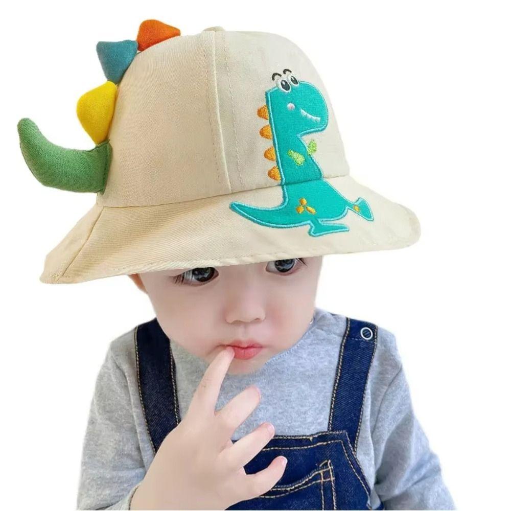 Wide Brim Dinosaur Children Fisherman Hat Cartoon Baby Sun Cap Cute Kids Bucket Hat  Toddler