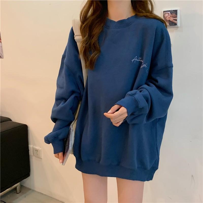 Womens Thick Fleece-Lined Hoodie Sweatshirt Loose Fit Long Sleeve Casual Winter Top