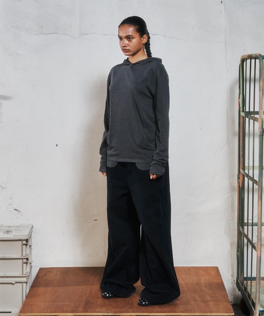 THEVINYLHOUSE Sag Wide Belted Pants Black