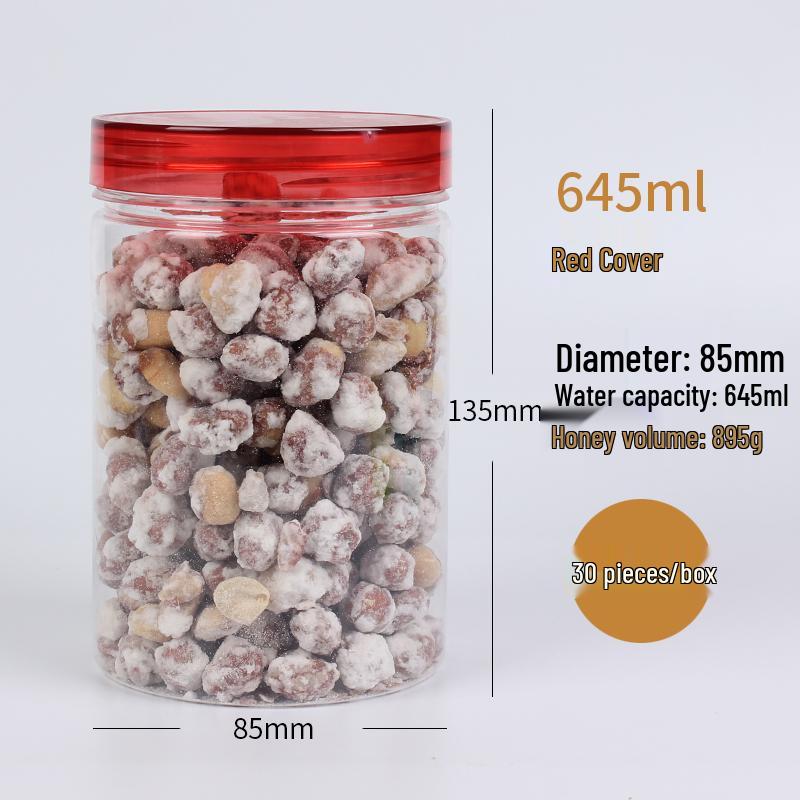 Five-Grain Airtight Storage Jar: Food-Grade Plastic, Transparent, Lid Included for Kitchen Snacks & Cereals