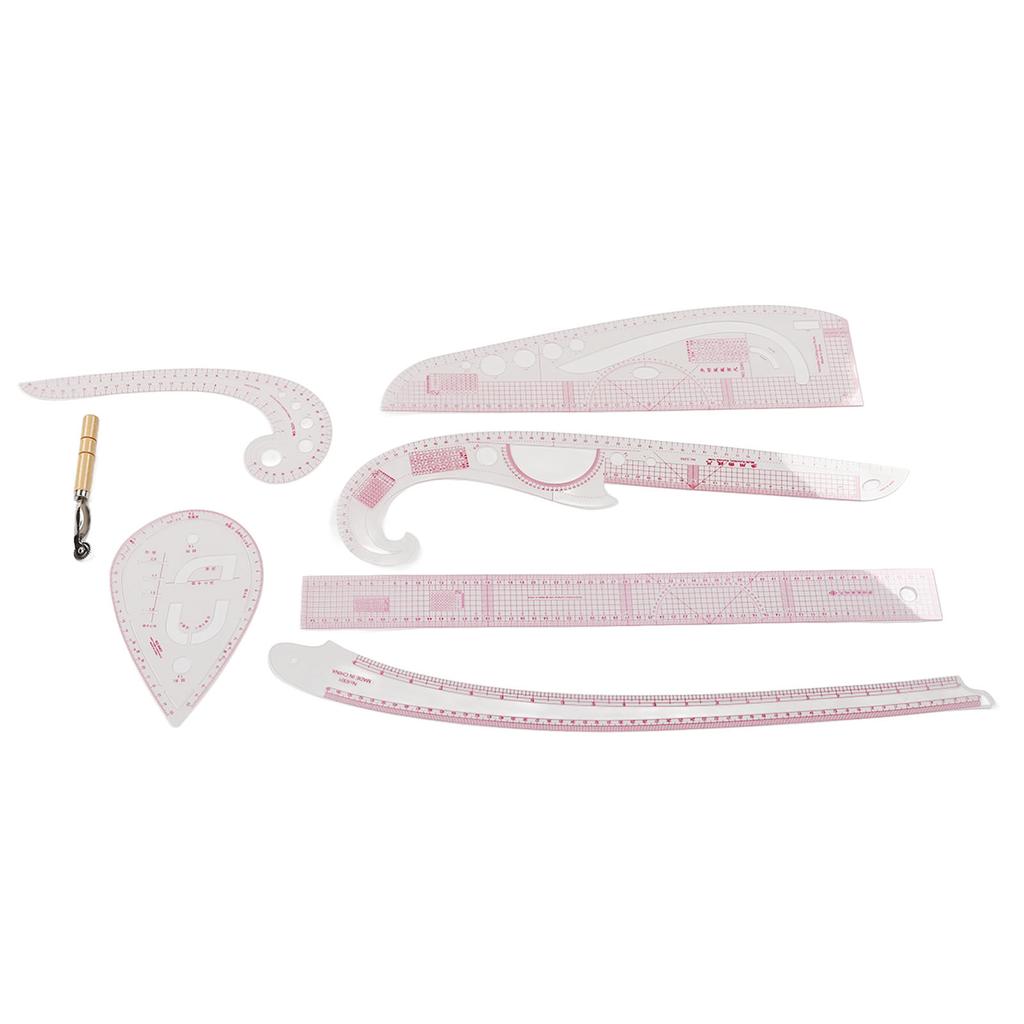 6 STÜCKE Schneiderlineale PVC Kunststoff Kurvenmuster Kleidermacherlineal Näh-Zuschneidelineal-Set mit