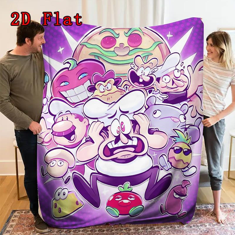 Pizza Tower 2D Flat Pattern Flannel Blanket High quality All Seasons Warmth and Comfort Perfect for Christmas Gifts.NMT0928541