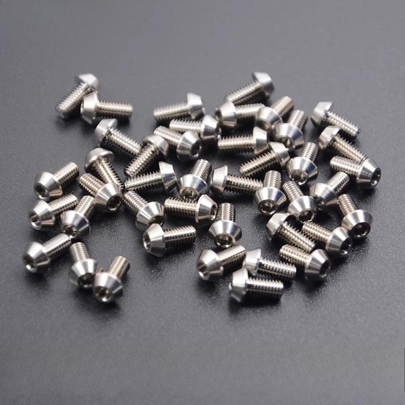 M3 X 4 5 6 8 10 12 14 16 18 20 22mm TC4 GR5 Titanium Alloy UFO Cone Head Screw Bolts Hex Socket For Model Aircraft Car DIY