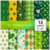 12er-Pack Irische St. Patrick'S Style Rückseitenpapier Feiertagsdekoration Handbuch Materialpapier