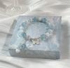 Aquamarine Cat's Eye Crystal Butterfly Bracelet with Sterling Silver and Tassel