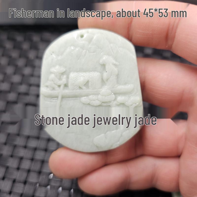 Emerald Green Guanyin Buddha Dragon Jade Pendant - Heart-Shaped Jade Stone for Car or Necklace