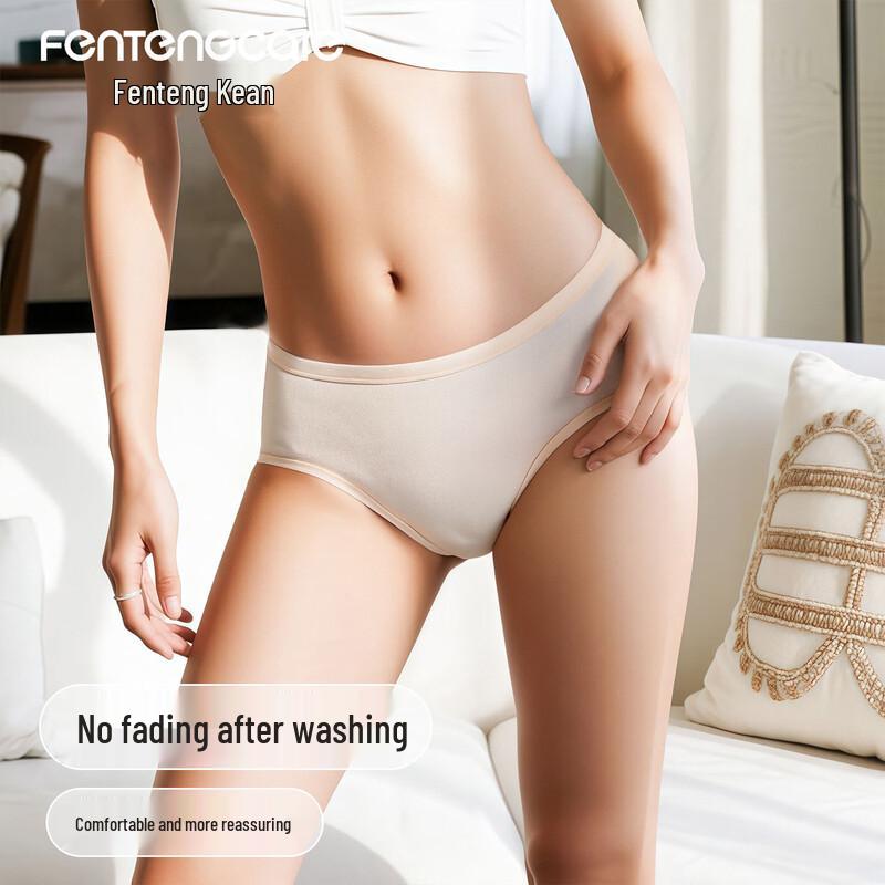 FENTENGCARE Women's 7A Antibacterial Cotton Briefs 6-Pack