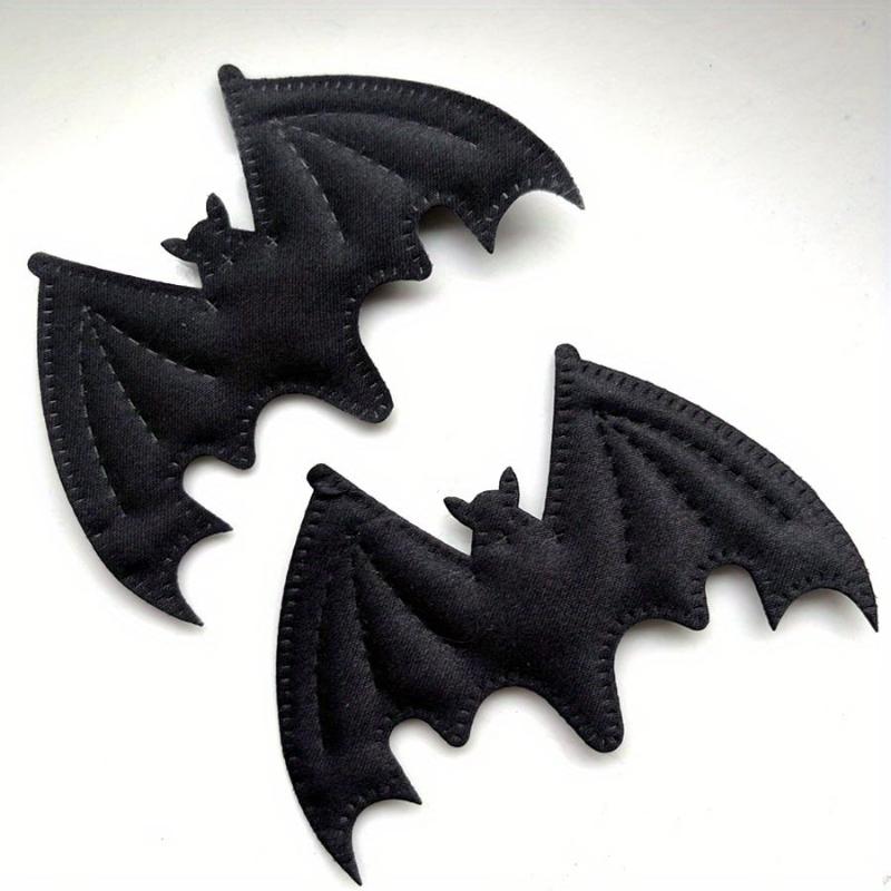 10 Stück schwarze Fledermaus/Spinnen-Scrapbook-Stücke, geeignet für Kleidung, Halloween-DIY-Dekorationen