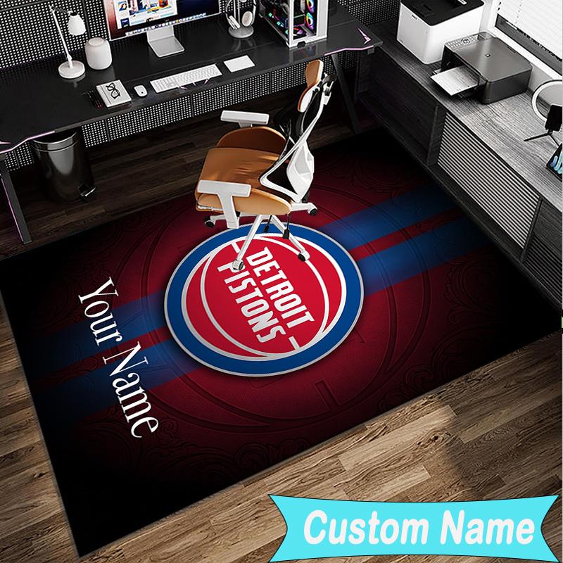 Custom Name Rug Detroit-Pistons Logo Area Rug Suitable for Indoor And Outdoor,Carpets for Homes, Offices,Living Rooms,Home Decor,Christmas Gift