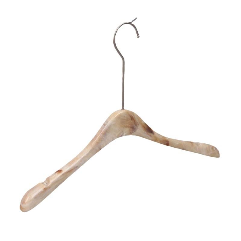 Stylish Non-Slip Imitation Jade Hangers: Wood Grain Finish for Men's & Women's High-End Clothing