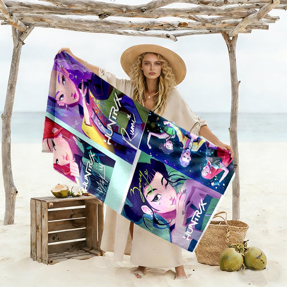 Demon Hunter Girls 1 Beach Towel Soft Durable Quick-Dry Comfortable Lightweight Portable for Swimming,Beach,Camping, Travel
