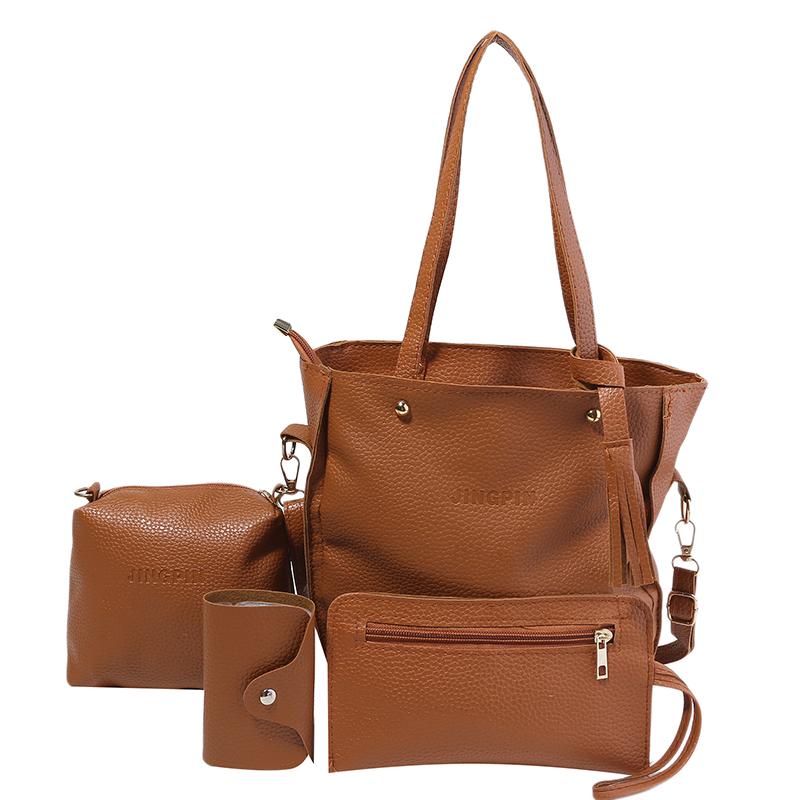 Woman Bag New Fashion Four-Piece Shoulder Bag Set Messenger Bag Wallet Handbag Bolsa Feminina Luxury Girls Messenger Bag