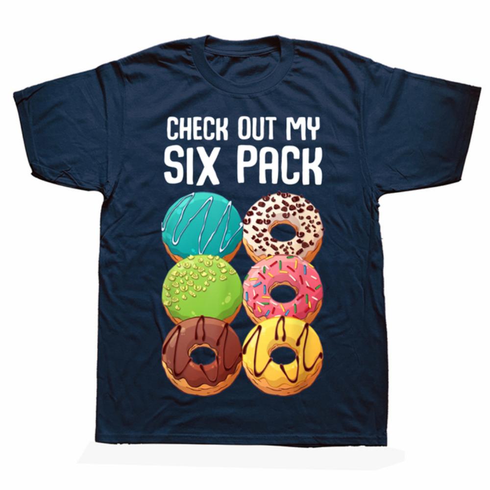 Kukebang Bekijk mijn sixpack donut grappige gym t-shirts zomer stijl streetwear korte mouw verjaardagscadeaus t-shirt herenkleding 6XL