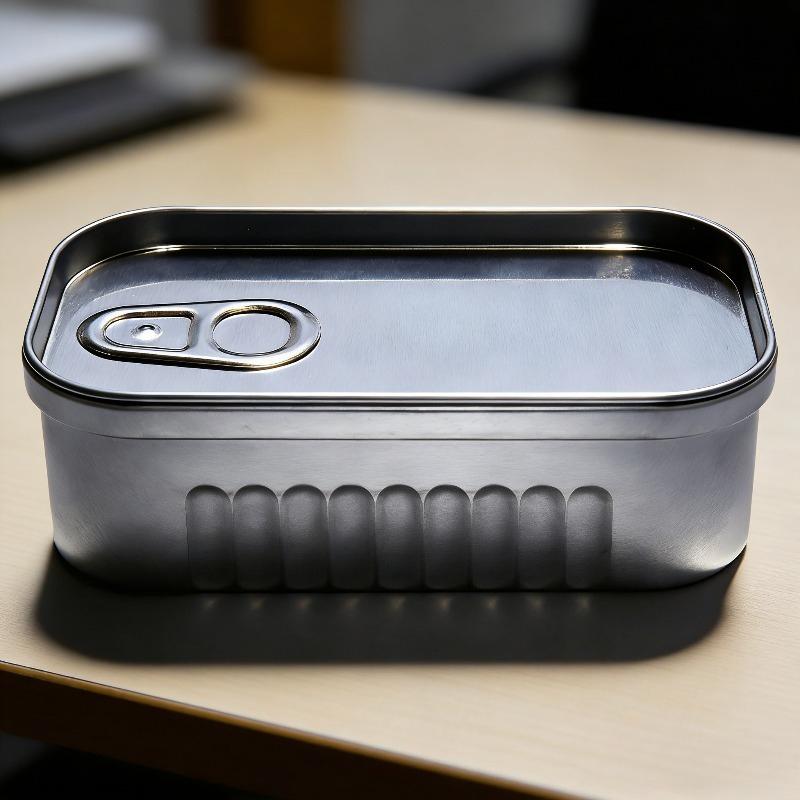 1/2 Stück Sardinendosenförmige Aufbewahrungsblechdose Tragbare Metallmaterialien Versiegelter Behälter mit Deckel zur Aufbewahrung kleiner Gegenstände Haushaltsprodukte