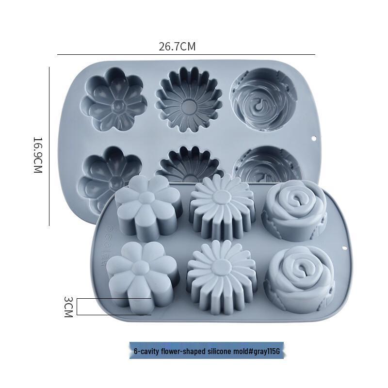6-Cavity 3D Petal Cake Baking Mold