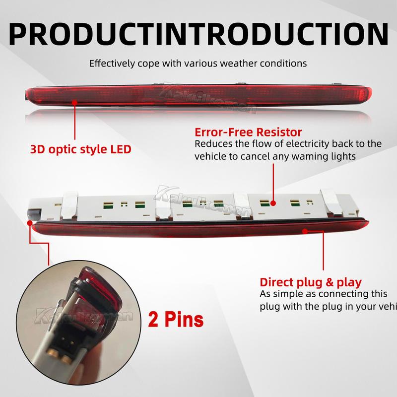 For Mercedes Benz C-Class W203 Saloon 2001-2007 2038201456 Red LED Rear Third Level Brake Stop Tail Light High Mount Signal Lamp